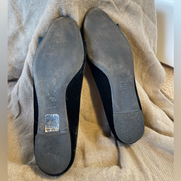 Tory Burch Black Velvet and Satin Bow Ballet Flats - Picture 11 of 13